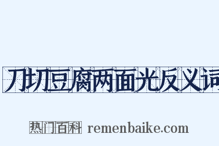 刀切豆腐两面光反义词是什么意思的图片